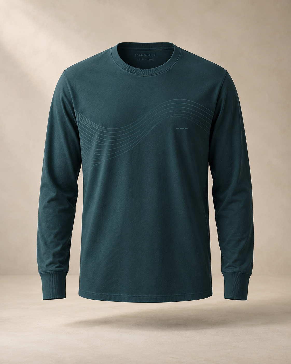 theNVSBLE LS-011 TIDAL — Petrol Long Sleeve T-Shirts design preview