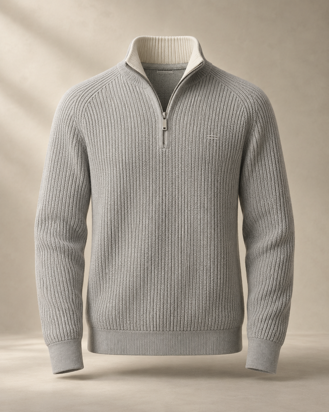 theNVSBLE QZIP-019 SHORE — Pale grey Quarter-Zips design preview