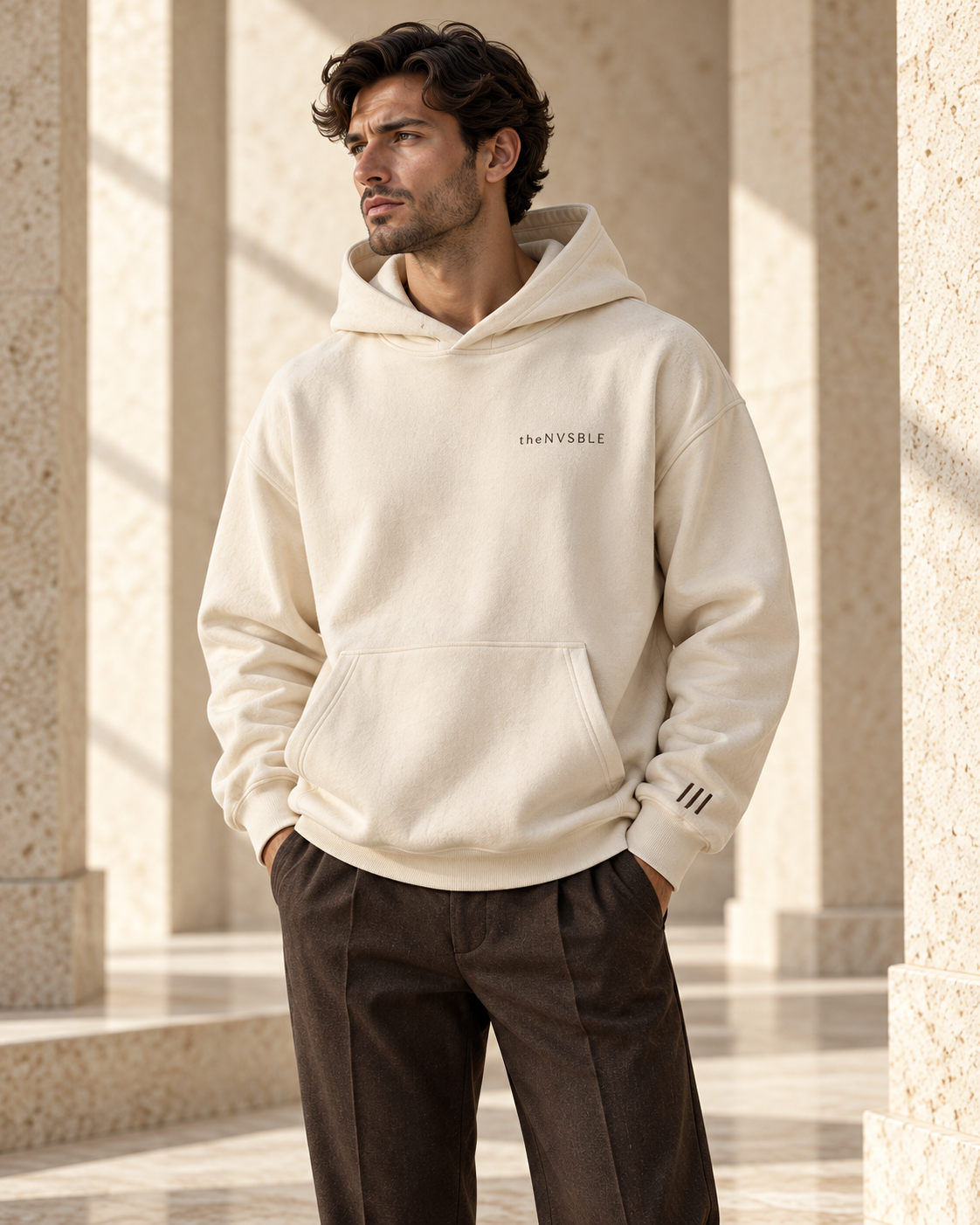 Concept preview of HOODIE 004 SANDLINE, sand hoodie by theNVSBLE.