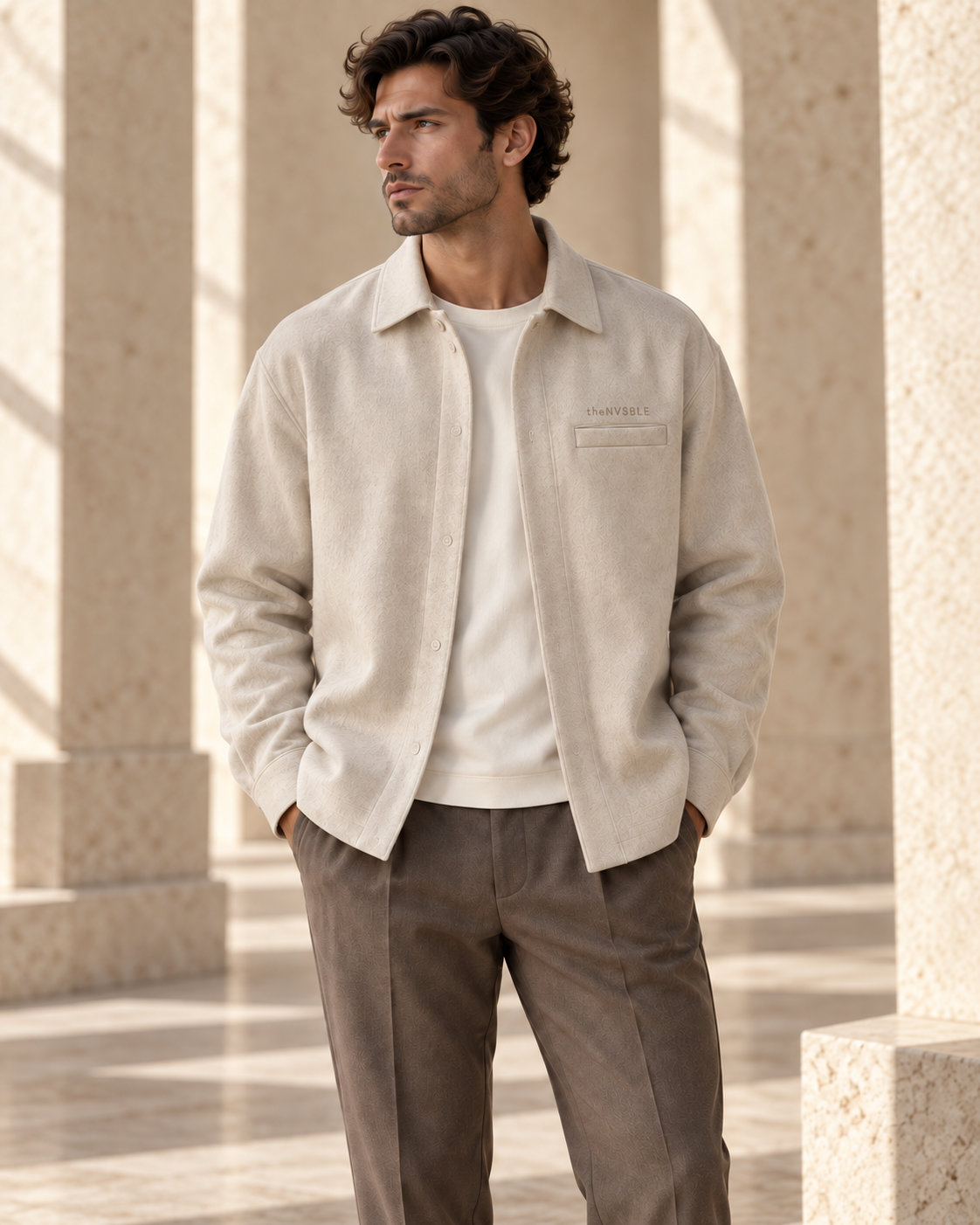 Concept preview of LAYER 002 LIMESTONE, stone overshirt by theNVSBLE.