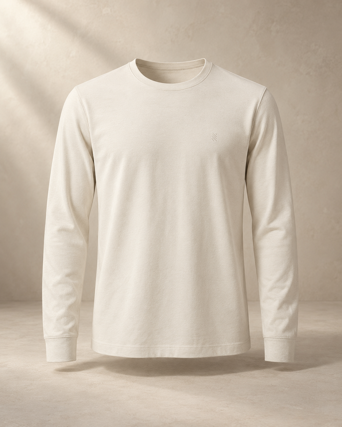 theNVSBLE LS-001 FIRST LIGHT — Ivory Long Sleeve T-Shirts design preview
