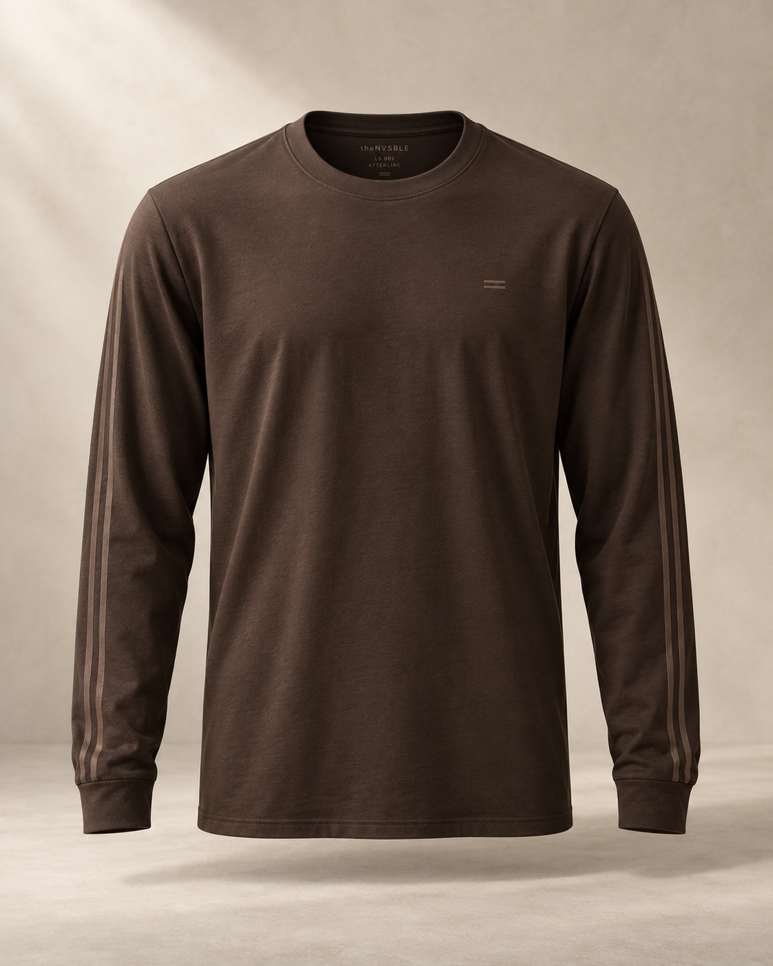 theNVSBLE LS-002 AFTERLINE — Espresso Long Sleeve T-Shirts design preview