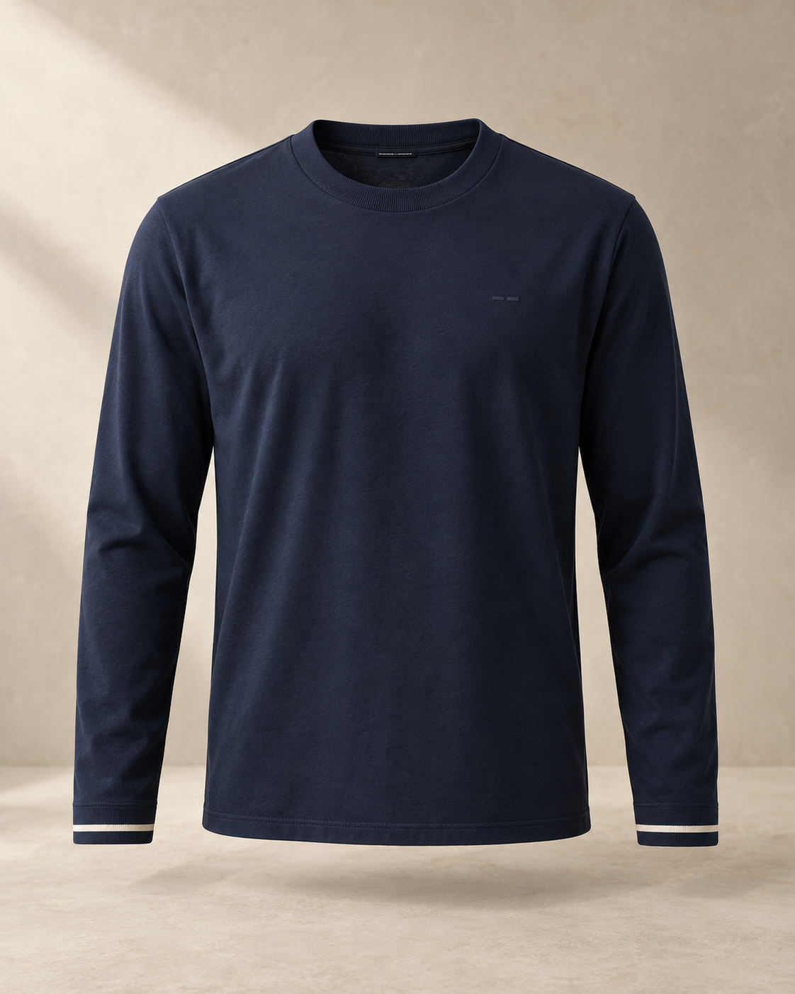 theNVSBLE LS-005 BASELINE — Navy Long Sleeve T-Shirts design preview