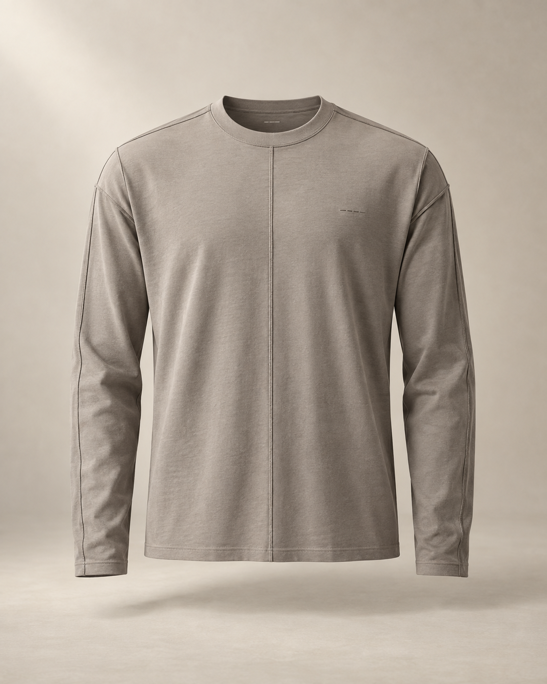 theNVSBLE LS-015 REVERSE — Warm grey Long Sleeve T-Shirts design preview