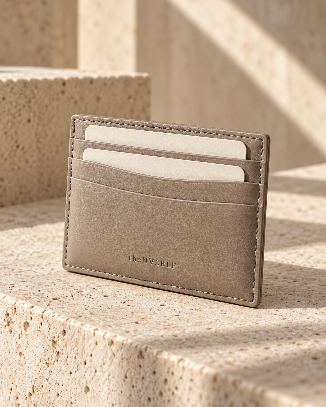 Concept preview of OBJECT 003 PALE TRACE, stone card holder by theNVSBLE.
