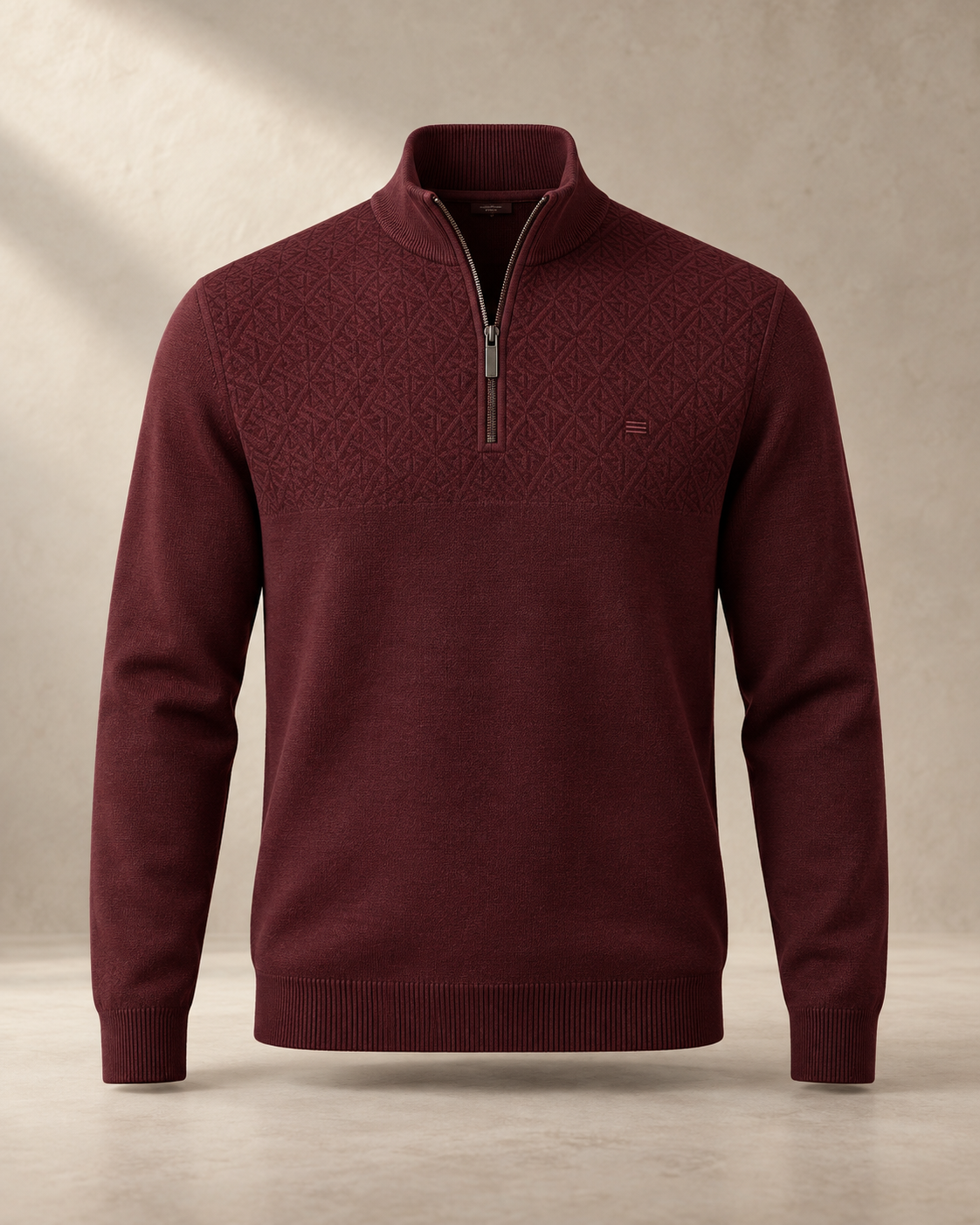 theNVSBLE QZIP-018 CIPHER — Burgundy Quarter-Zips design preview