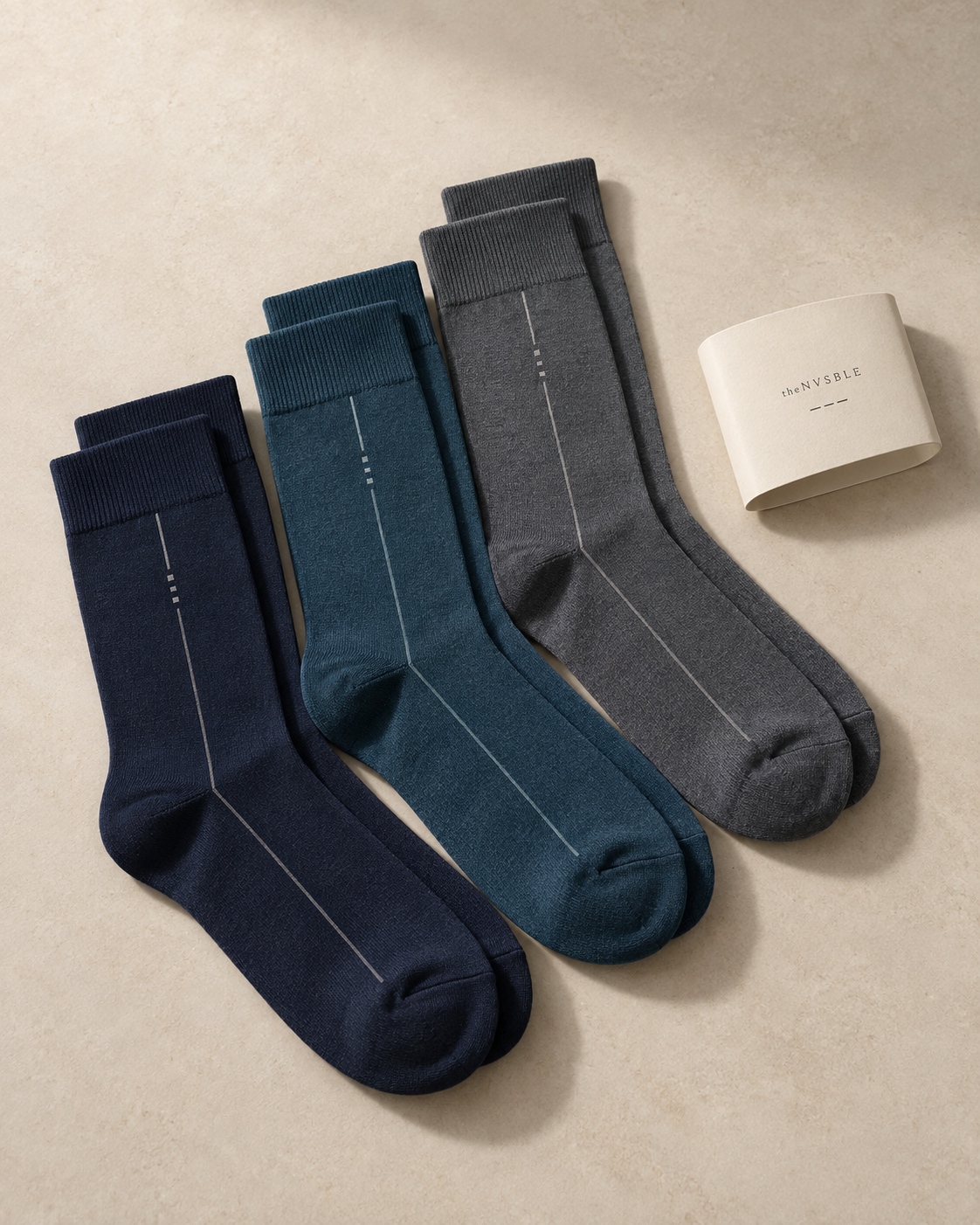 theNVSBLE SOCK-013 PATH — Navy, petrol and slate Socks design preview